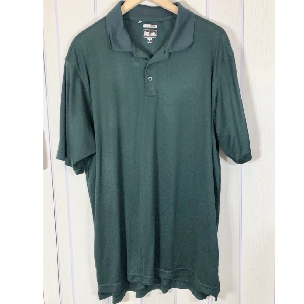 🌟 adidas ClimaCool Green Polo Men XL Short Sleeve
